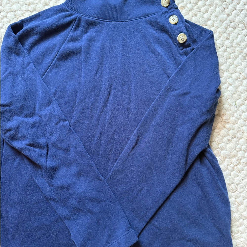 J. Crew Blue Button-Detail Sweatshirt